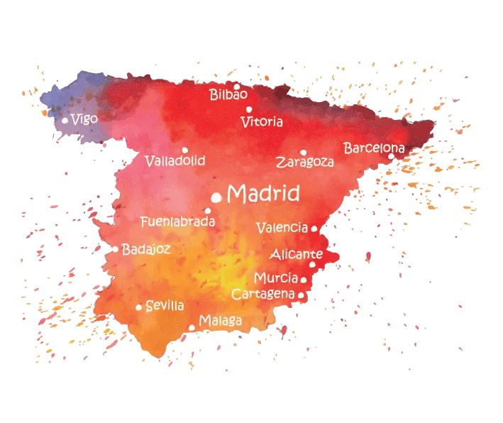 Marketing Digital en España Mapa Locaciones